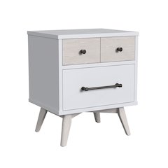 Westwood Design Rowan 2-Drawer Modern Wood Nightstand in Ash Linen White