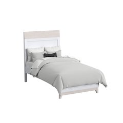 Westwood Design Rowan Modern Wood Complete Twin Bed in Ash Linen White