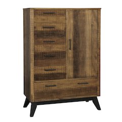 Urban Rustic Wood Chifferobe, Brushed Wheat