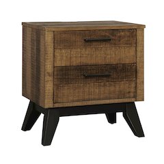 Westwood Design Urban Rustic 2-Drawer Wood Nightstand in Brushed Wheat Brown
