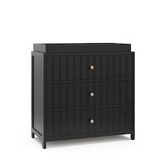 Graco Teddi 3 Drawer Chest with Changing Table Topper (Black)