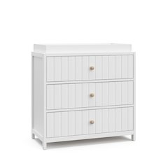 Graco Teddi 3 Drawer Chest with Changing Table Topper (White)