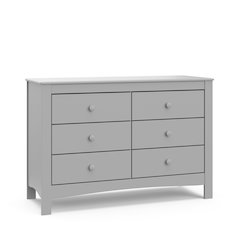 Graco Noah 6 Drawer Double Dresser (Pebble Gray)