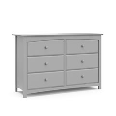 Kenton 6 Drawer Universal Double Dresser - Pebble Gray
