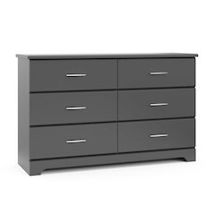 Storkcraft Brookside 6 Drawer Double Dresser (Pebble Gray)