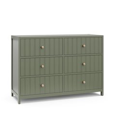 Graco Teddi 6 Drawer Double Dresser (Olive)