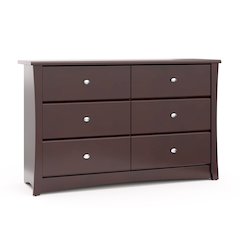 Storkcraft Crescent 6 Drawer Double Dresser (Espresso)