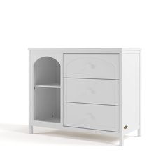 Olivia 3 Drawer Combo Dresser - White