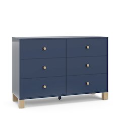 Storkcraft California 6-Drawer Double Dresser (Midnight Blue with Driftwood)