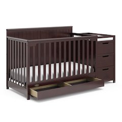 Graco Hadley 5-in-1 Convertible Crib and Changer with Drawer (Espresso)