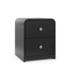 Storkcraft Next Santos 2-Drawer Nightstand (Black with Natural)