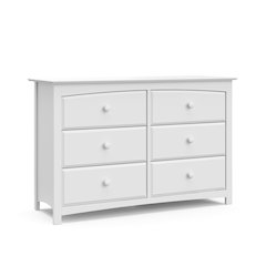 Kenton 6 Drawer Universal Double Dresser - White
