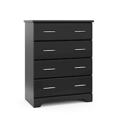 Storkcraft Brookside 4 Drawer Chest (Black) – GREENGUARD Gold Certified