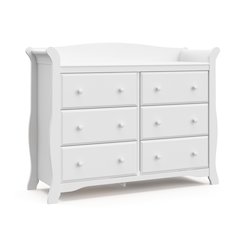 Storkcraft Avalon 6 Drawer Universal Double Dresser - White