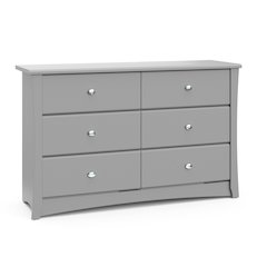 Storkcraft Crescent 6 Drawer Double Dresser (Pebble Gray)