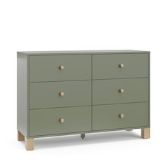 Storkcraft California 6-Drawer Double Dresser (Olive with Driftwood)
