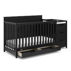 Graco Hadley 5-in-1 Convertible Crib and Changer with Drawer (Black)