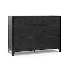 Storkcraft Moss 6 Drawer Double Dresser - Black
