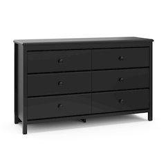 Storkcraft Alpine 6 Drawer Double Dresser (Black) – GREENGUARD Gold Certified