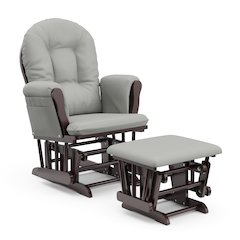 Storkcraft Hoop Glider and Ottoman - Espresso with Light Gray