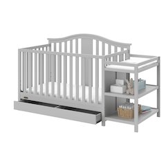Graco Solano 4-in-1 Convertible Crib & Changer with Drawer - Pebble Gray