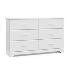 Storkcraft Brookside 6 Drawer Double Dresser (White) – GREENGUARD Gold Certified