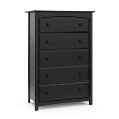 Kenton 5 Drawer Universal Dresser - Black