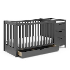 Graco Remi All-in-One Convertible Crib with Drawer and Changer (Gray)
