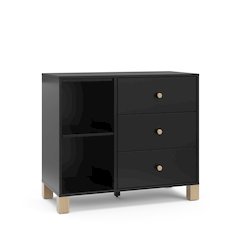 Storkcraft California 3 Drawer Combo Dresser (Black with Driftwood)