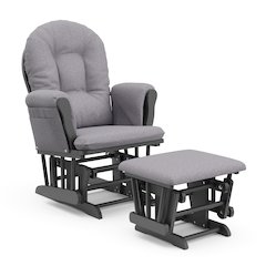 Storkcraft Hoop Glider and Ottoman - Gray with Gray Swirl