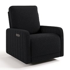 Kyoto Deluxe Extra-Wide Nursery Power Recliner Swivel Glider - Black Boucle