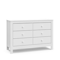 Graco Noah 6 Drawer Double Dresser (White) - 6 Drawer Double Dresser for Kids