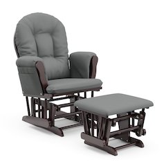Storkcraft Hoop Glider and Ottoman - Espresso with Gray