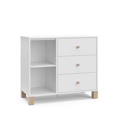 Storkcraft California 3 Drawer Combo Dresser (White with Driftwood)