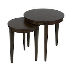 Lacey Round Nest Of Tables, Dark Brown