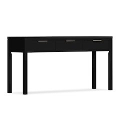 Hollander 60 inch Wide Solid Wood Contemporary Console Table in Black