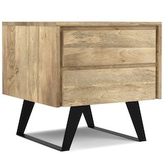 Lowry Solid Mango Wood Side Table In Natural