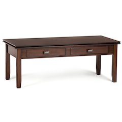 Artisan Solid Wood Coffee Table In Russet Brown