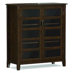 Burlington Solid Wood Medium Storage Cabinet In Mahogany Brown