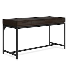 Banting Solid Hardwood Mid Century Desk In Hickory Brown