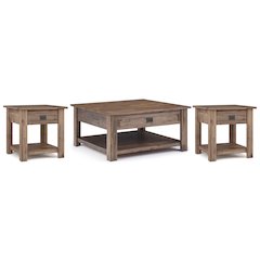 38 inch Wide Coffee Table with 2 22 inch Wide End Tables (Set of 3)