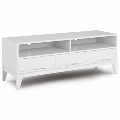 Harper Solid Hardwood Tv Media Stand In White For Tvs Up To 65 Inches