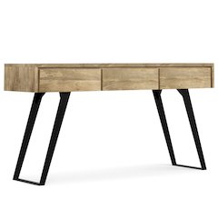 Lowry Solid Mango Wood Console Sofa Table In Natural