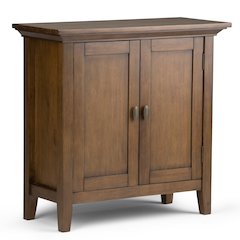 Redmond Solid Wood Low Storage Cabinet In Rustic Natural Aged Brown