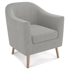 Thorne Accent Chair In Classic Grey Linen Look Fabric