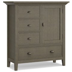 Redmond Solid Wood Medium Storage Cabinet In Farmhouse Grey