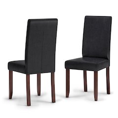 Acadian Solid Wood Parson Dining Chair (Set Of 2) In Distressed Black