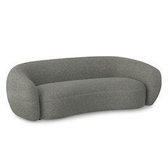 Sherri 89 inch Wide Contemporary Sofa in Stone Grey Boucle Performance Fabric