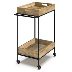 Simons Solid Mango Wood 24 Inch Bar Cart In Natural