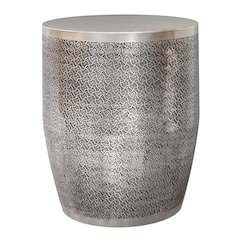 18"W Boho Web Pattern Metal Accent Table in Antique Silver Iron, Assembled